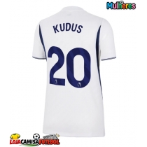 Camisa de Futebol Tottenham Hotspur Mohammed Kudus #20 Equipamento Principal Mulheres 2026-27 Manga Curta